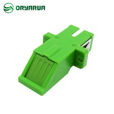 Flange SC Simplex Fiber Optic Adapter Push In Type With Inner Shutter