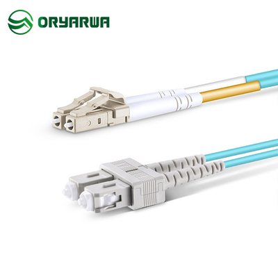LC UPC ao cabo de remendo multimodo OM3 da fibra ótica frente e verso do SC UPC